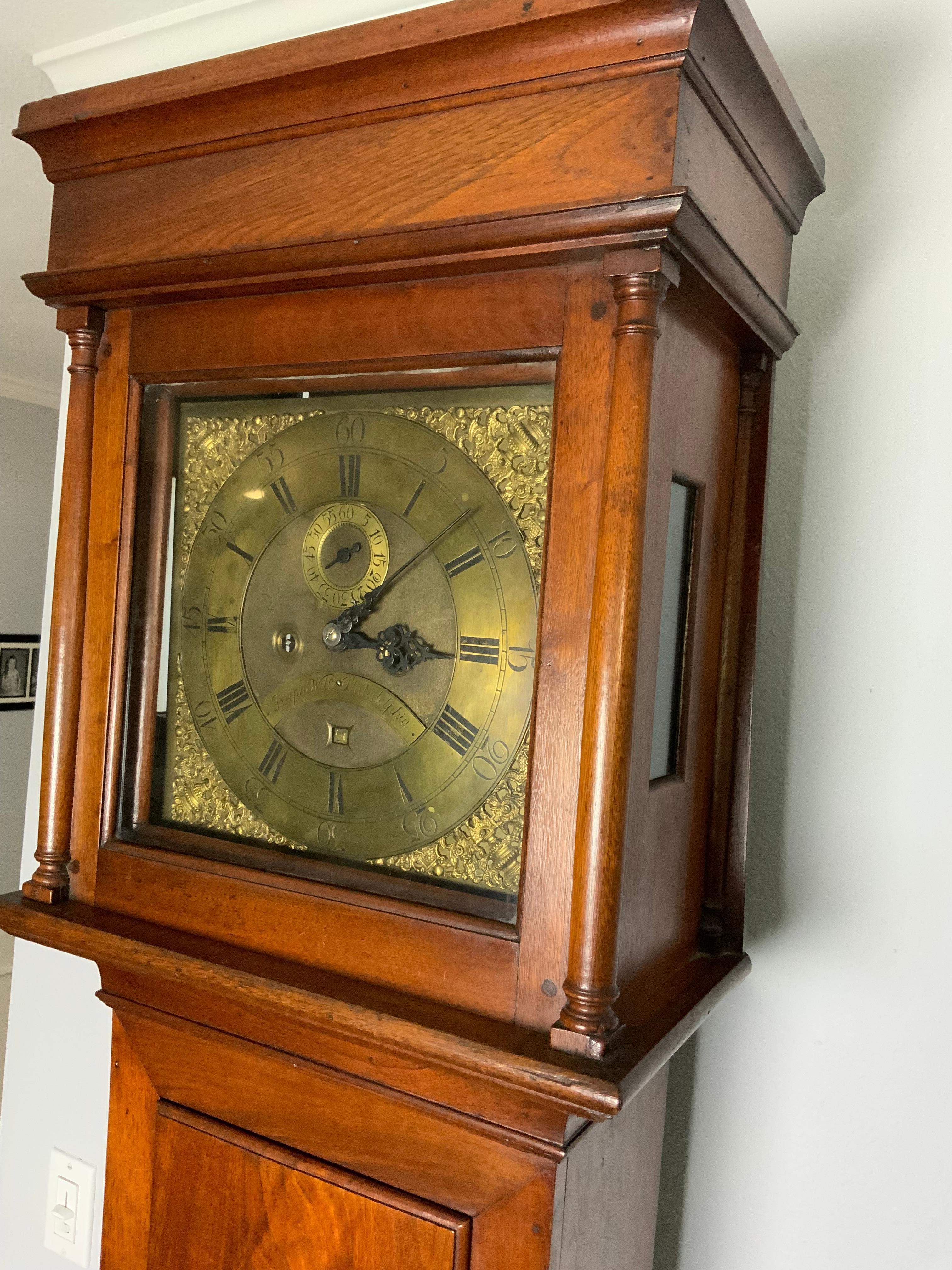 American Joseph Wills Long Case Clock