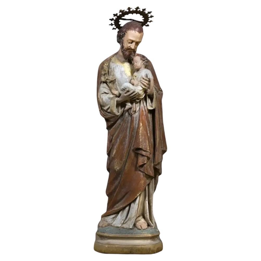Joseph with Child, Crowned, Large, 19th-Century Style