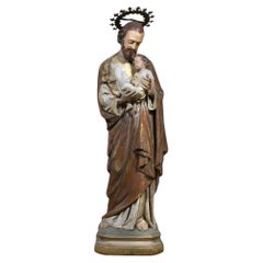 Joseph with Child, Crowned, Large, 19th-Century Style