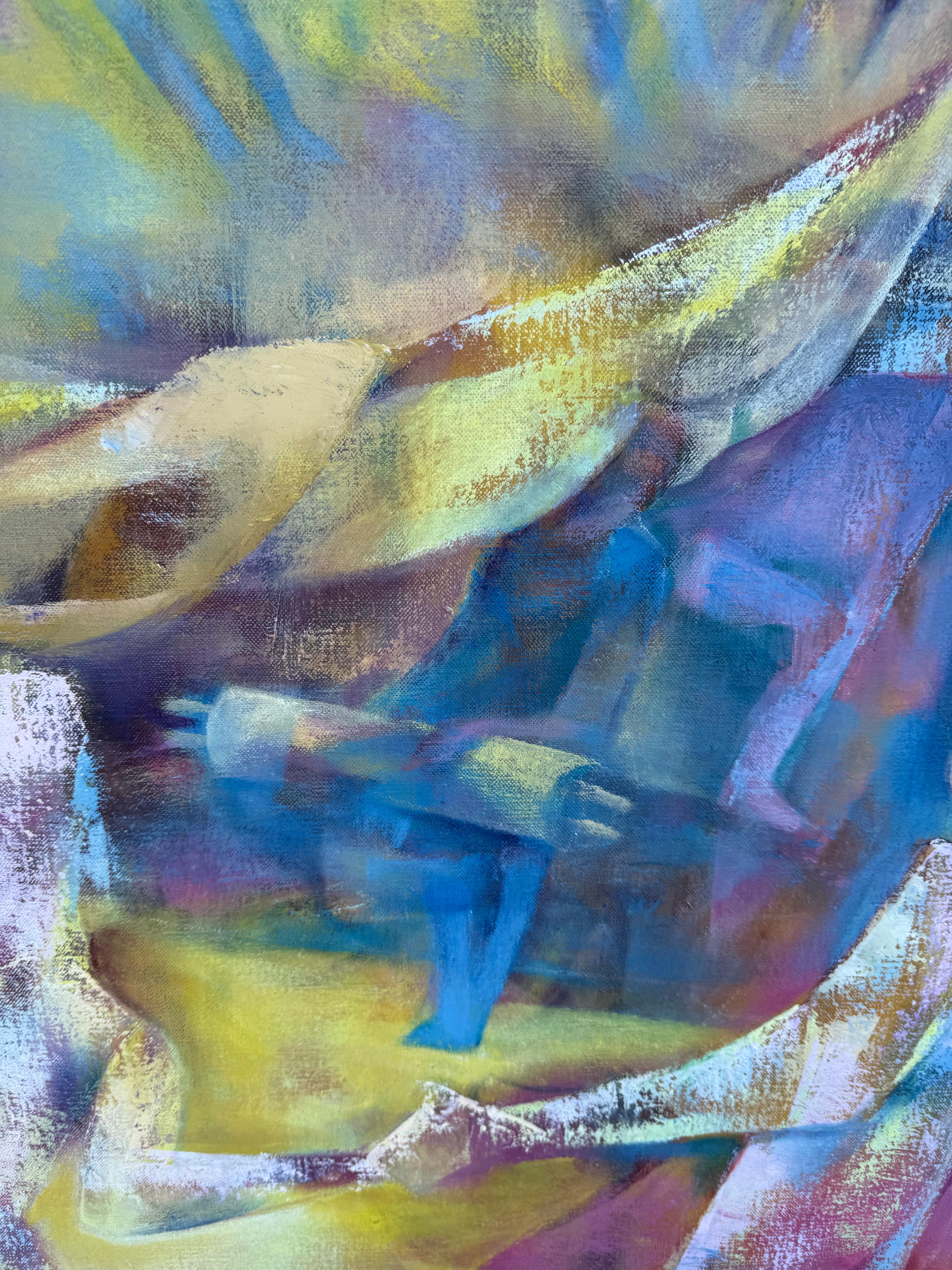 Joseph Wolins WPA Artista Bailando, Torá Modernista Judaica Cubista Pintura al óleo en venta 9