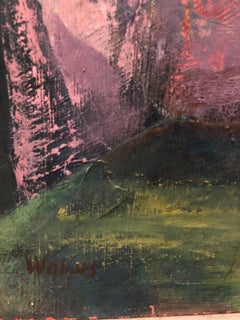 New York City Tenement Family Modernist WPA Era Oil Painting Wolins