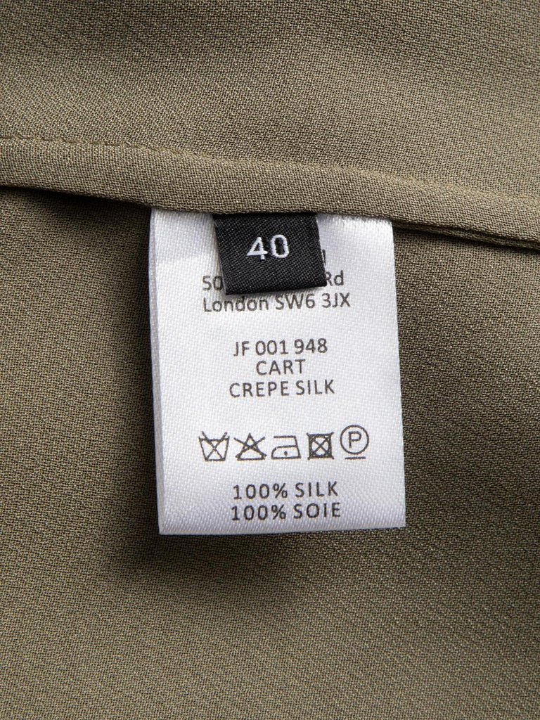 Joseph Women's Khaki Button Up Shirt For Sale at 1stDibs