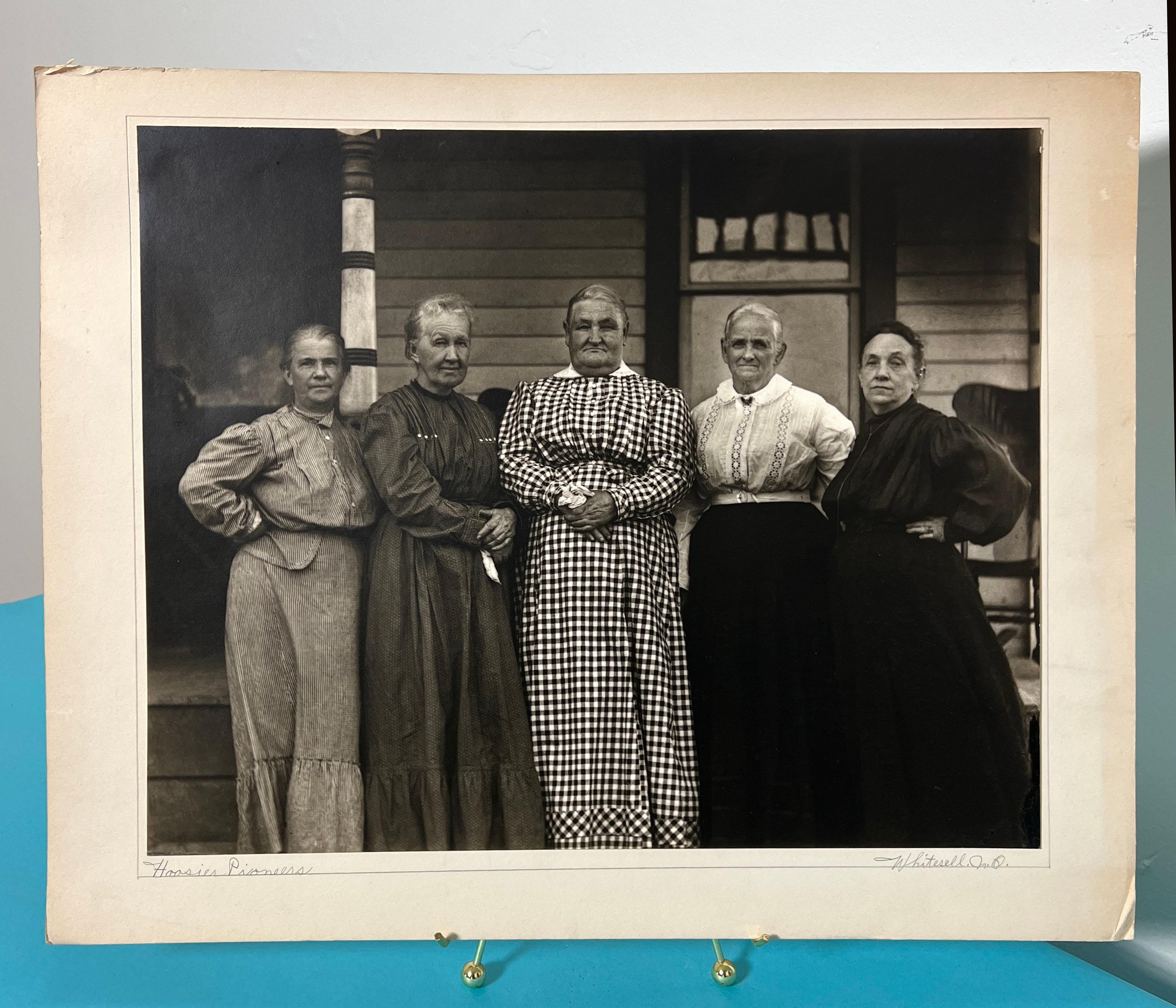 Silver gelatin large format print by the New Orleans photographer Joseph Woodson “Pops” Whitesell. Entitled “Hoosier Pioneers” it depicts the matriarchs of his Indiana heritage, ca. 1930s.