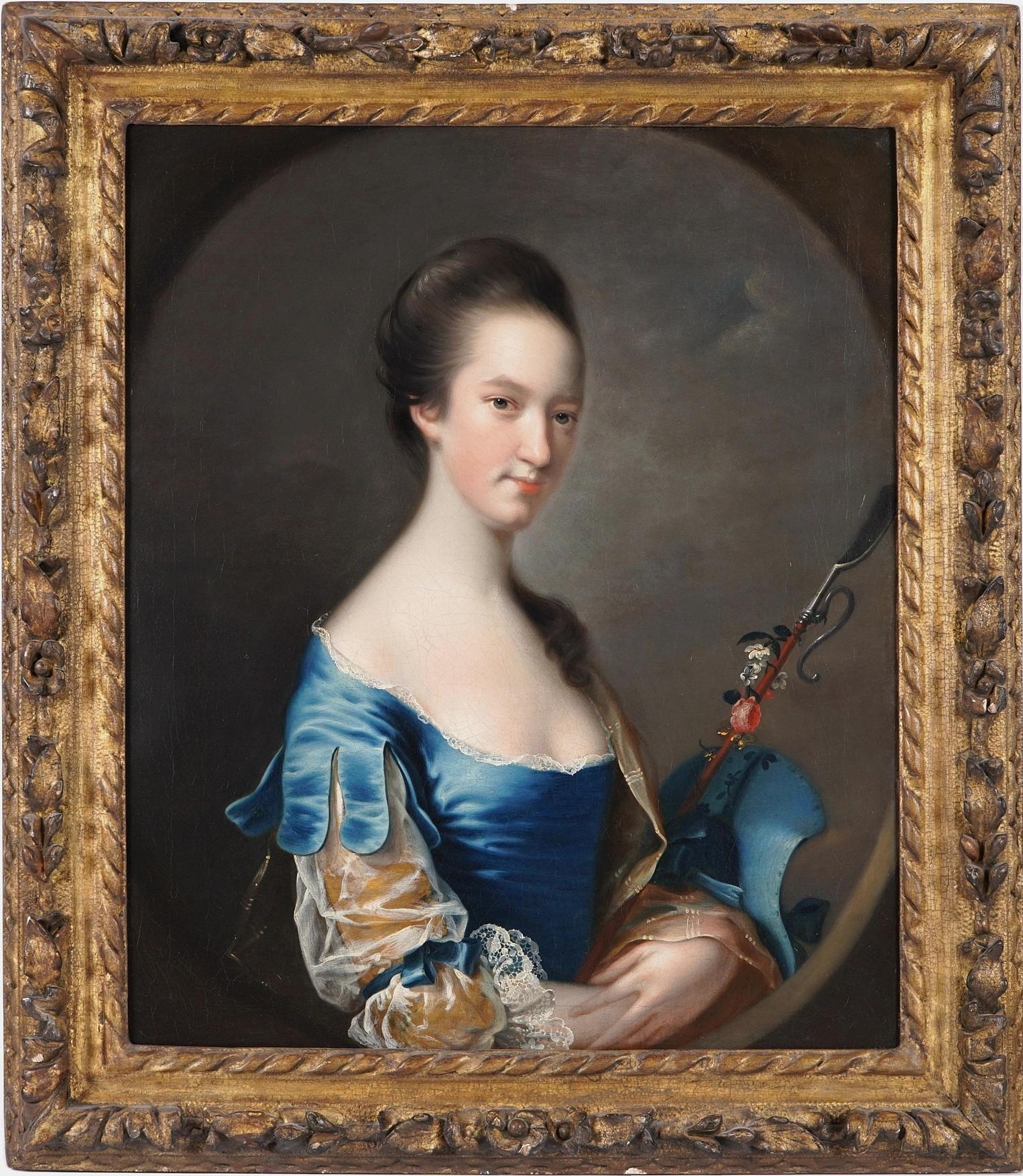 Joseph Wright of Derby Portrait Painting - Portrait of a Lady with a Shepherd's Crook