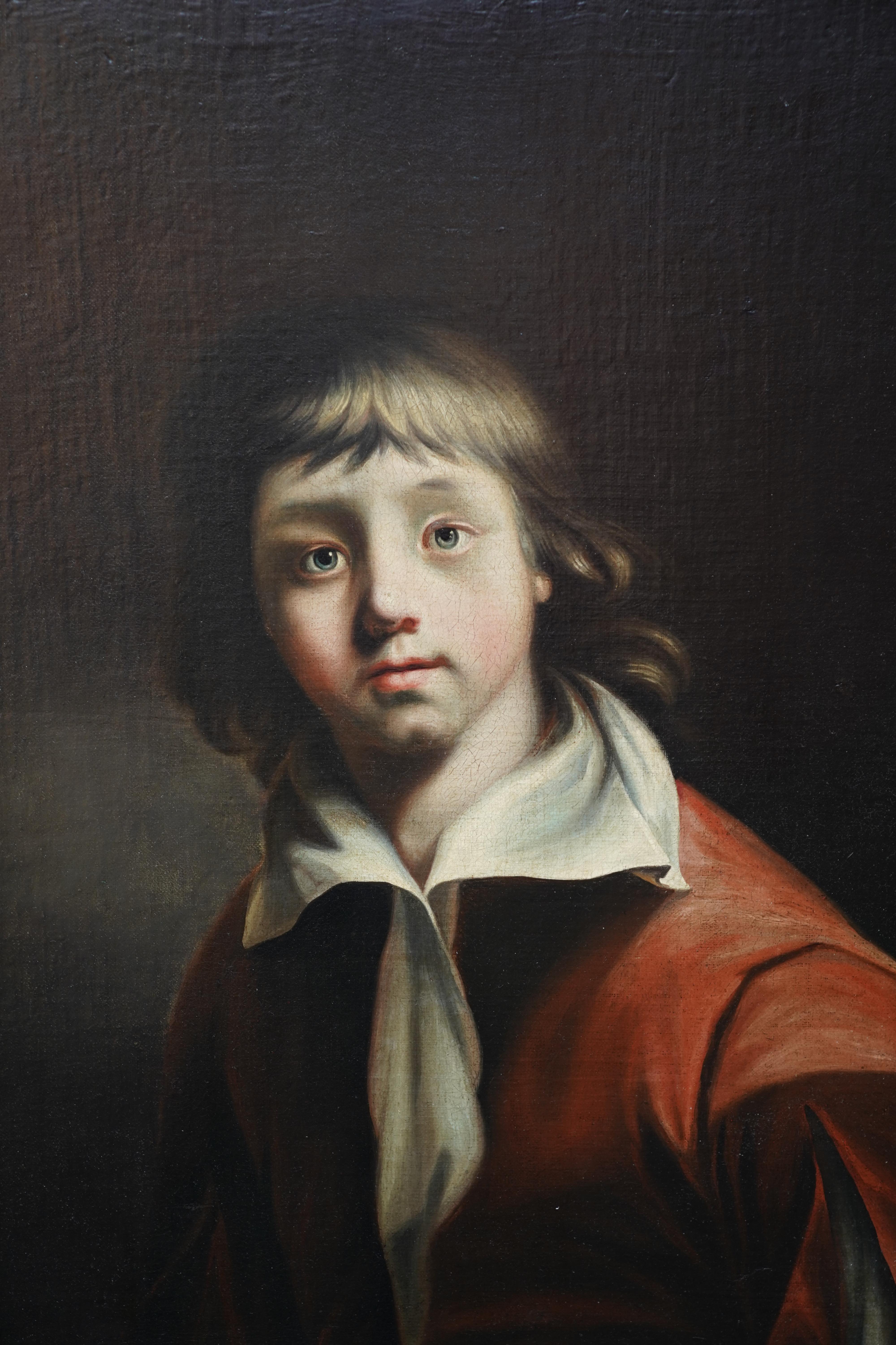 Porträt eines jungen Jungen - Britische Kunst 1780 Altmeister männliches Porträt Ölgemälde (Alte Meister), Painting, von Joseph Wright of Derby