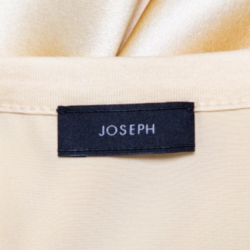 White Joseph Yellow Jersey & Silk Satin Side Button Detail Tank Top L For Sale
