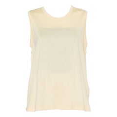 Joseph Yellow Jersey & Silk Satin Side Button Detail Tank Top L