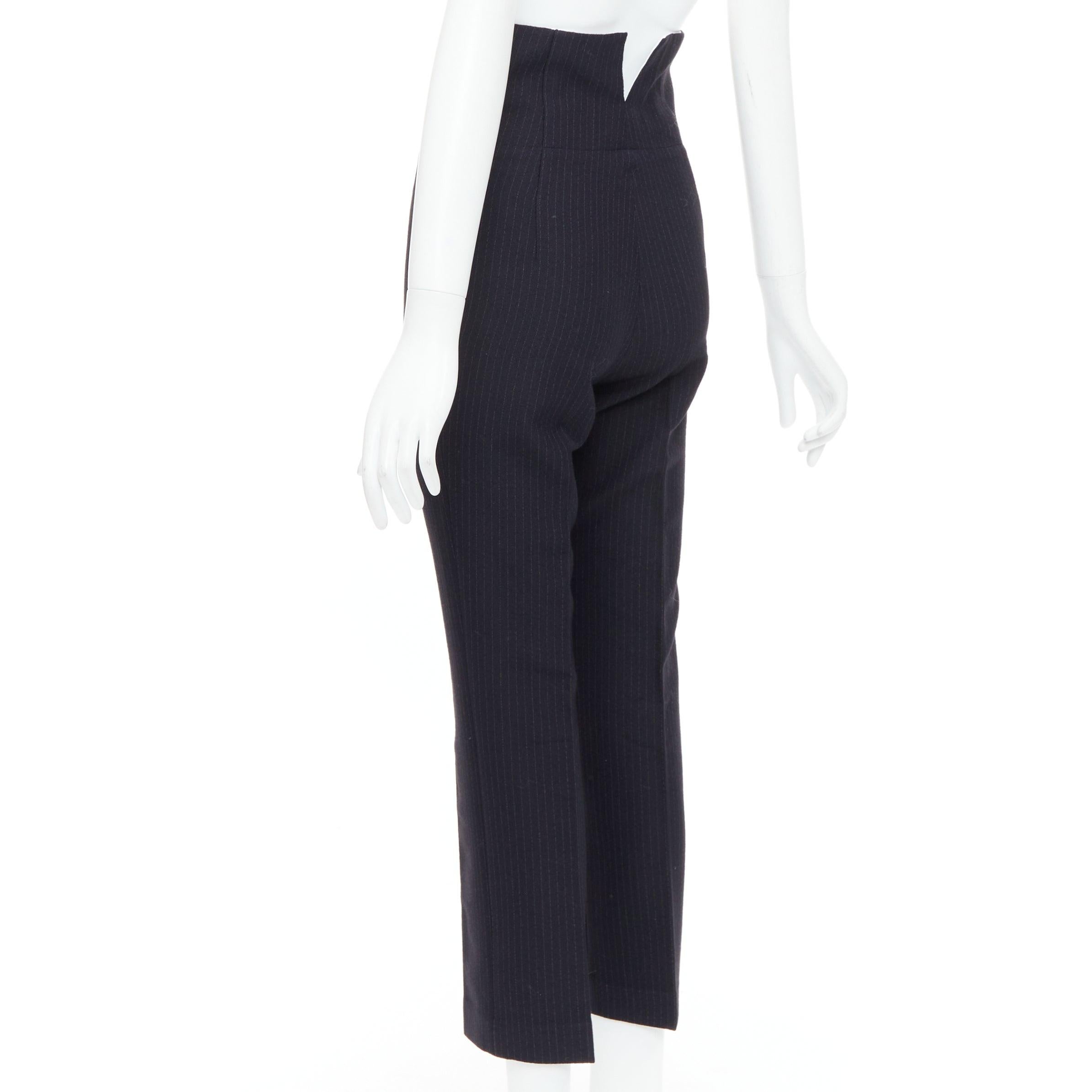 JOSEPH Yoyo navy wool blend crepe pinstripe high waisted pants FR34 XS For Sale 1