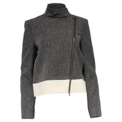 Joseph Bikerjacke aus Tweed mit Reißverschluss in Schwarz (Leinen)