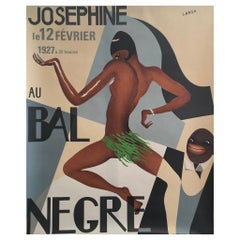 Josephine Baker Au Bal Negre, lithographie originale d'une affiche française vintage, 1970