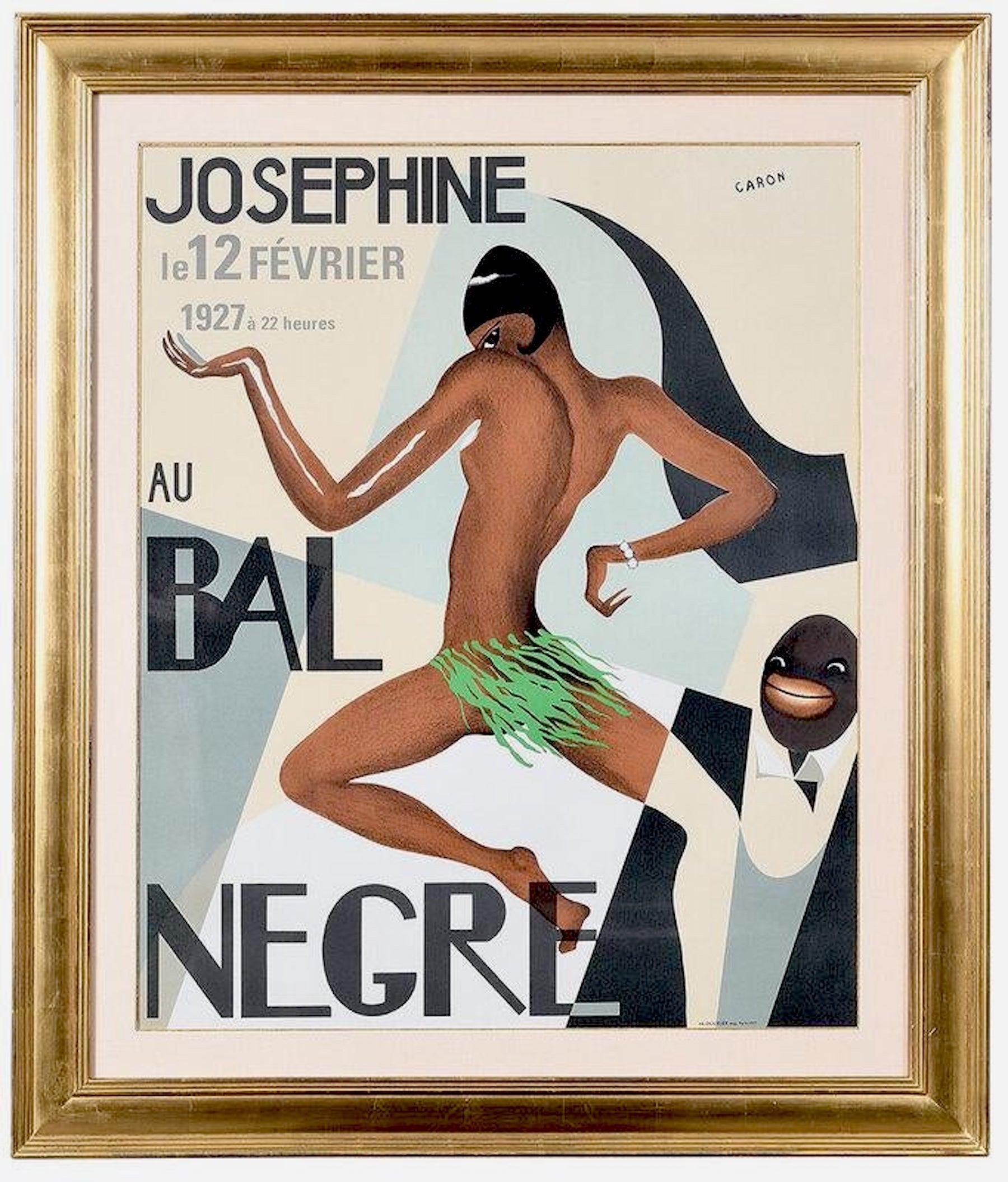 Josephine Baker color lithograph poster, 