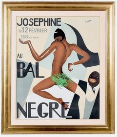 Josephine Baker Color Lithograph Poster, "Au Bal Negre"