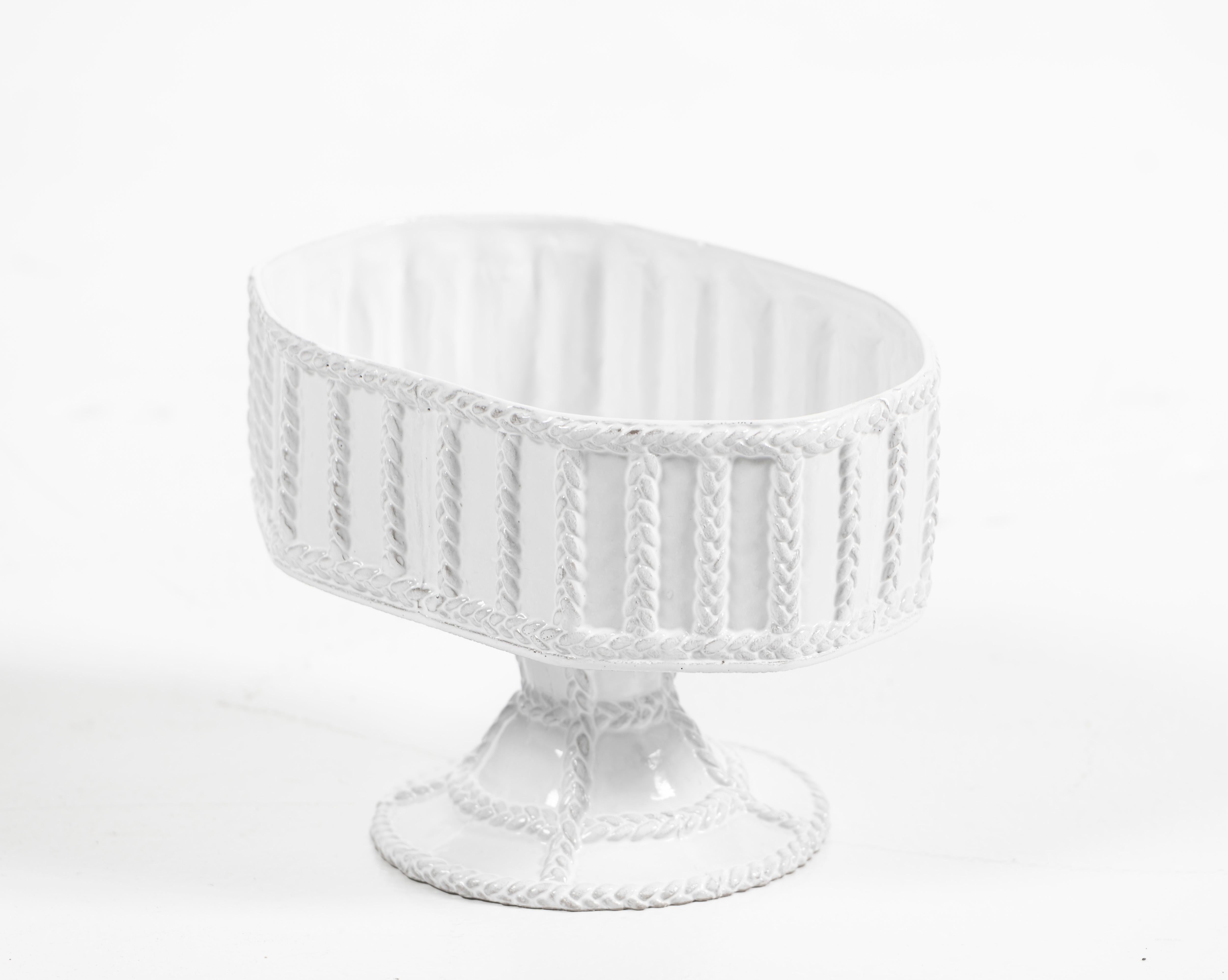 French Provincial Josephine Bowl on Stand, Astier de Villatte Ceramics