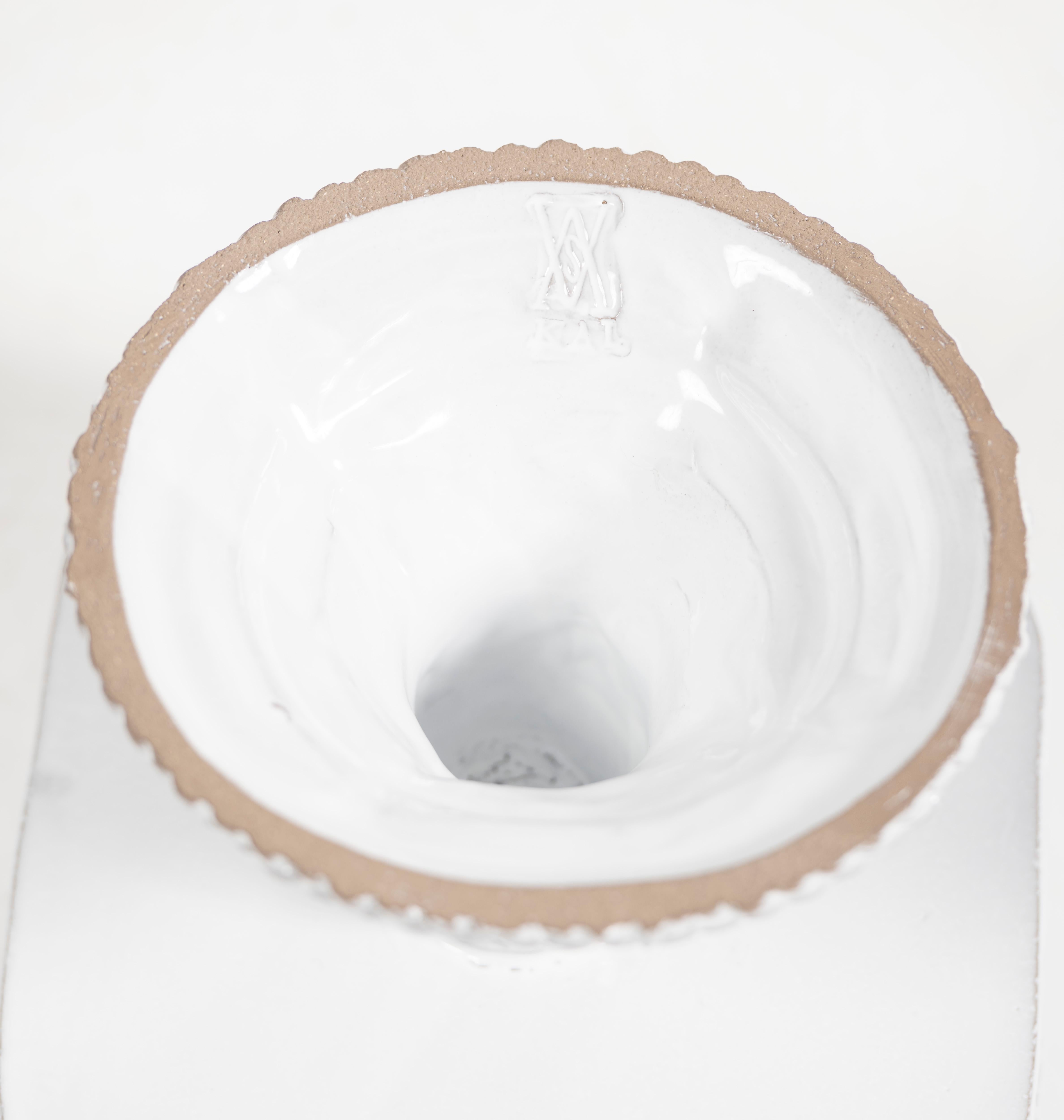 Josephine Bowl on Stand, Astier de Villatte Ceramics For Sale 1