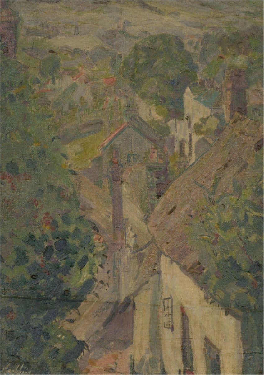 Josephine Ghilchik (1890-1981) - Mid 20th Century Oil, Overlooking the Village 1