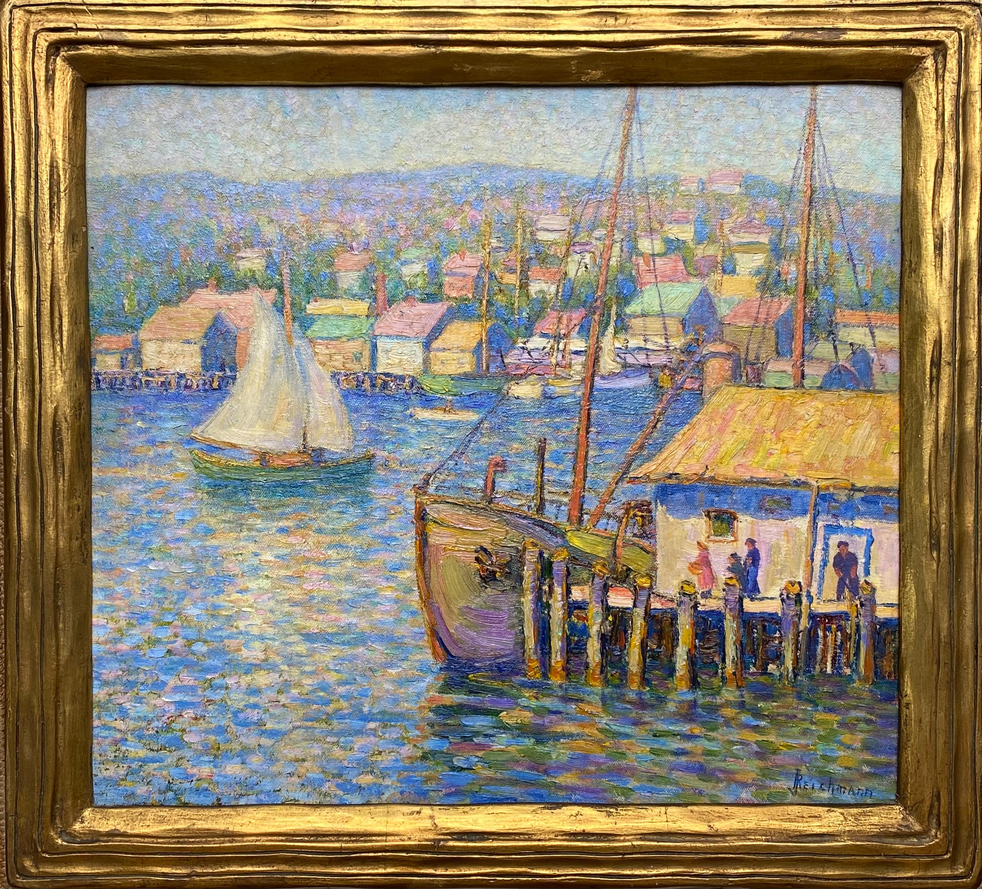 “Gloucester Harbor View” - Painting by Josephine Lemos Reichmann