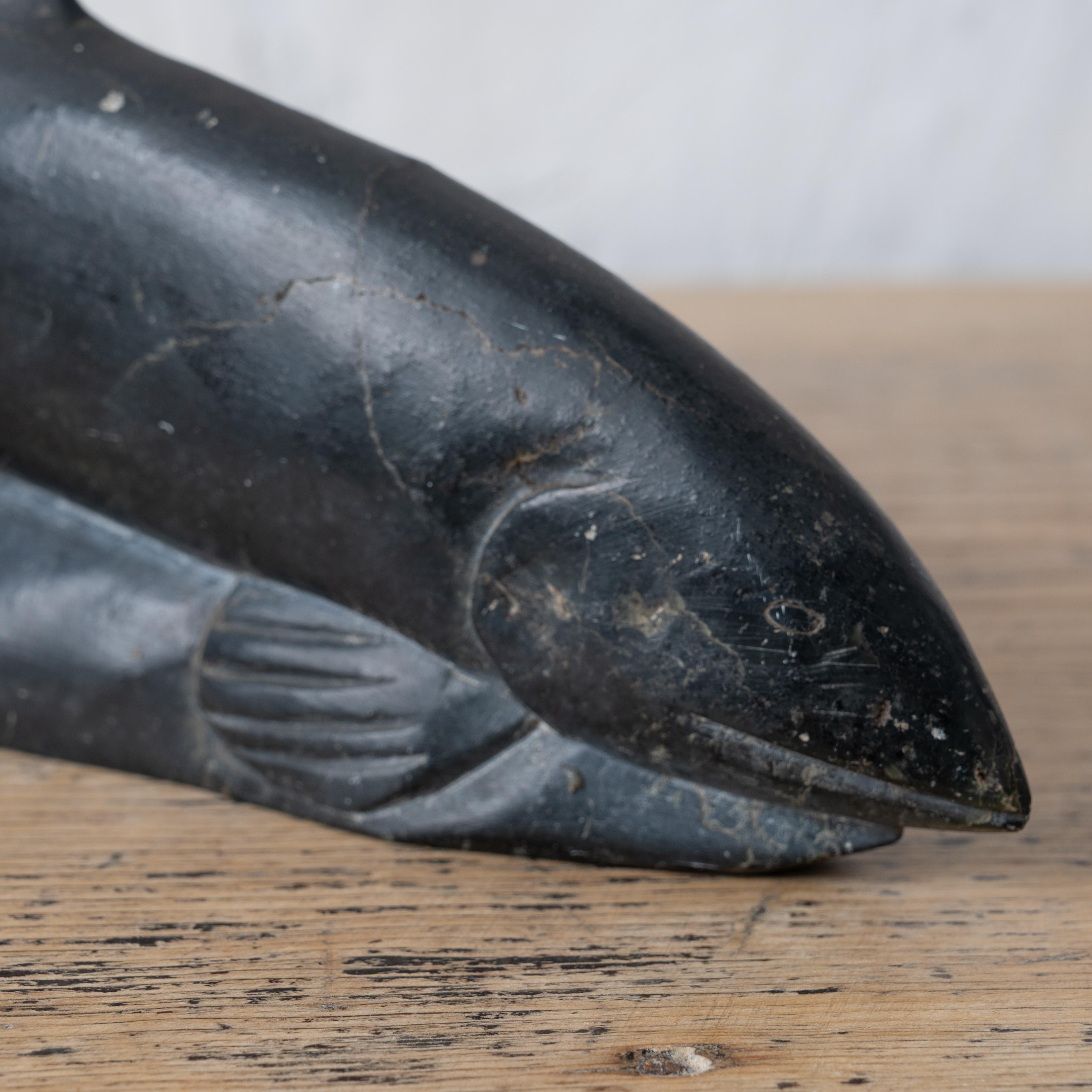 20th Century Josephine Nalukturuk Inuit Salmon Carving For Sale