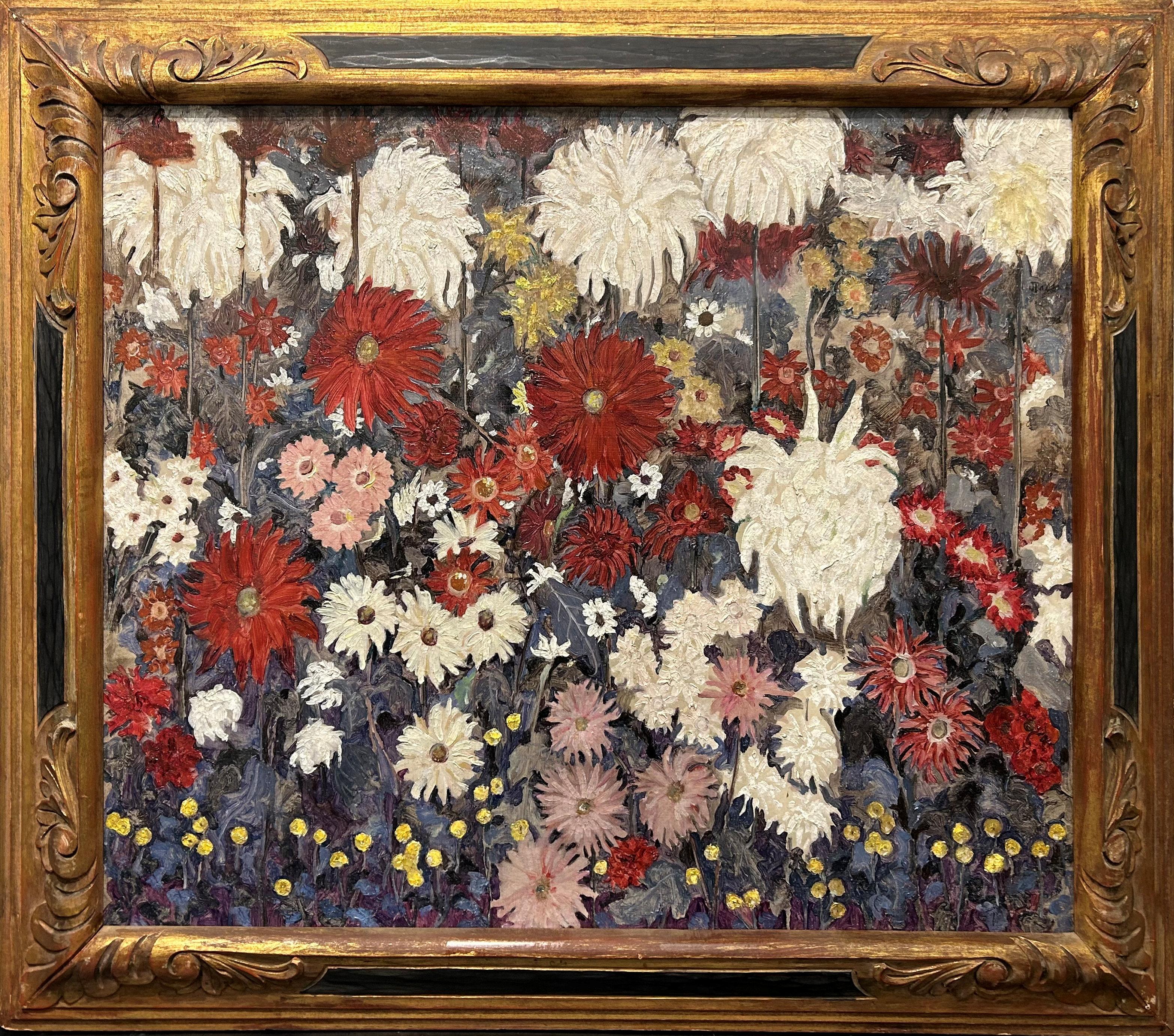 Josephine Paddock
Chrysanthemum Panel
Signed on the reverse
Oil on canvas
25 x 30 inches

Provenance:
The artist
Fifteen Gallery, New York
Private Collection
Melanie Kern-Favilla

Exhibited:
New York, Fifteen Gallery, Josephine Paddock,