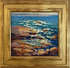 "Bass Rocks" Josephine Reichmann, Impressionist Surf, Luminous Waves, Seascape