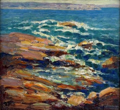 "Bass Rocks" Josephine Reichmann, Impressionist Surf, Luminous Waves, Seascape