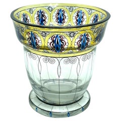 Josephinenhutte Moser Style Show Glass Hand Painted, Antique, 1890s