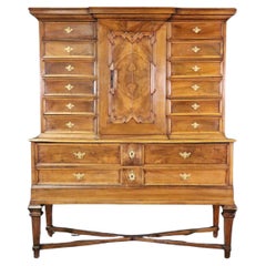 Josephinian Austrian Inlaid Walnut Two Pieces 1750s Era  Secrétaire d'armoires de location
