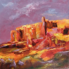 French Contemporary Art by Josette Dubost - La Forteresse Rougeoyante