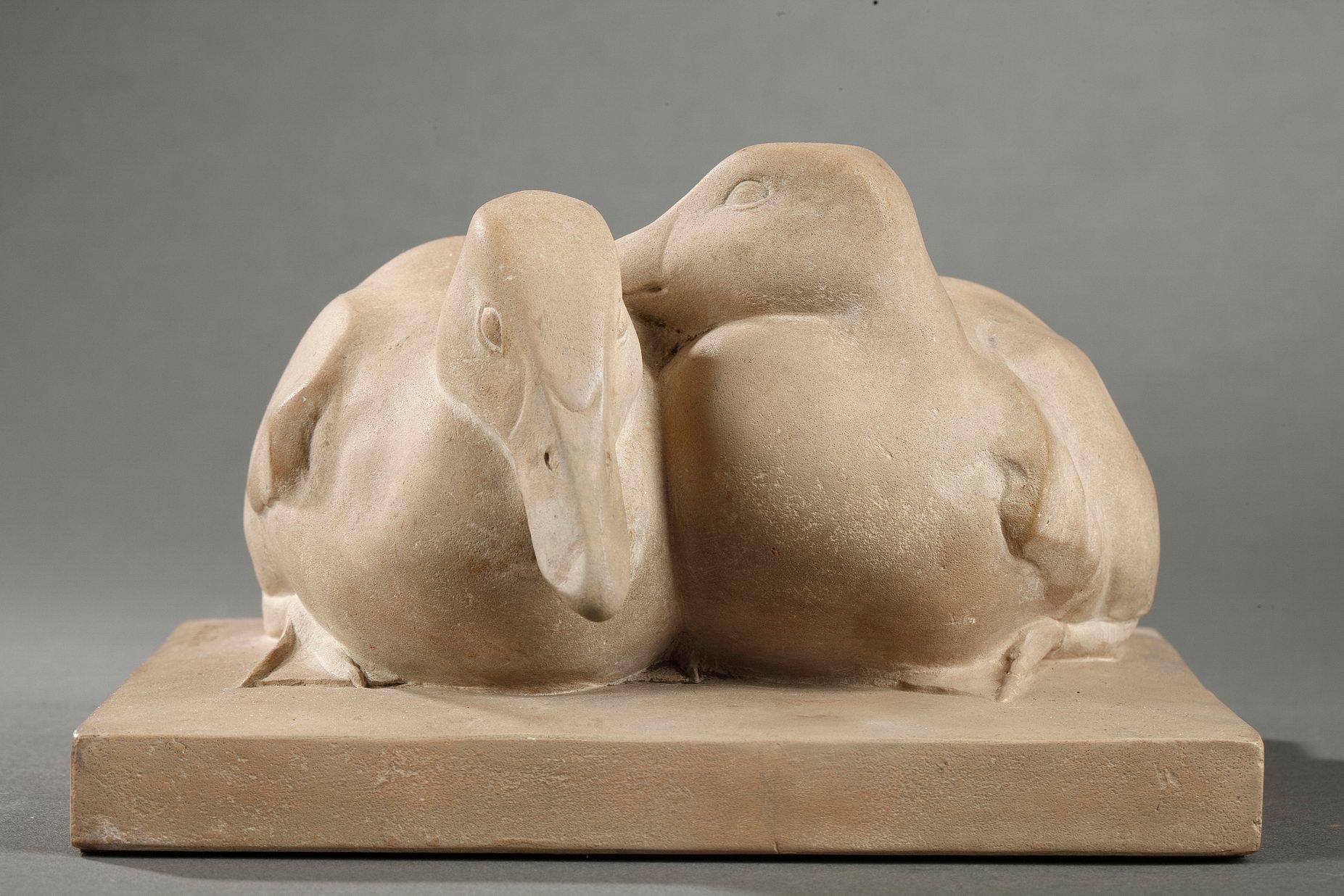 Ducks - Sculpture by Josette Hébert-Coëffin