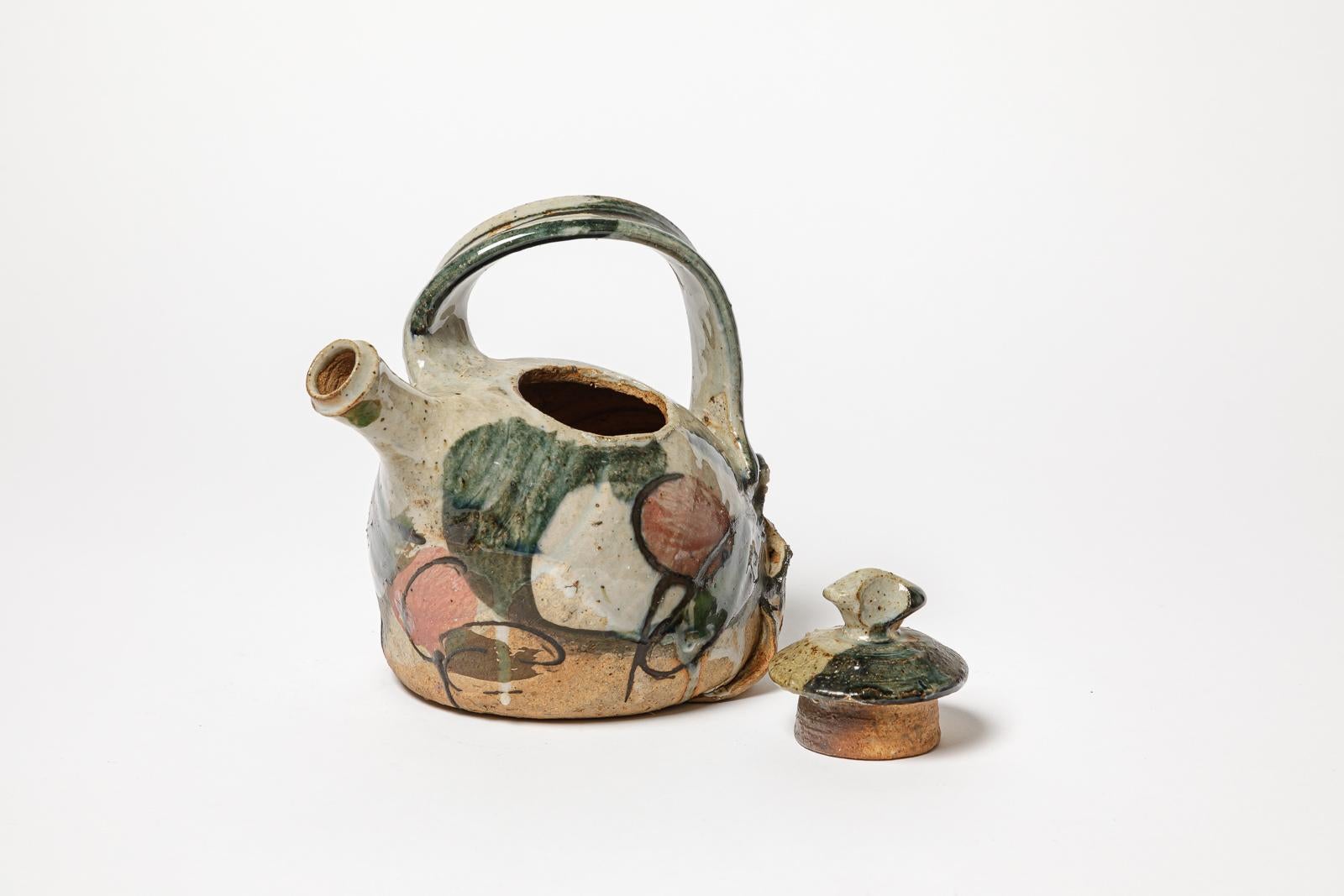 Mid-Century Modern Service à thé et bols en céramique Josette Miquel du 20e siècle La Borne 1980 en vente