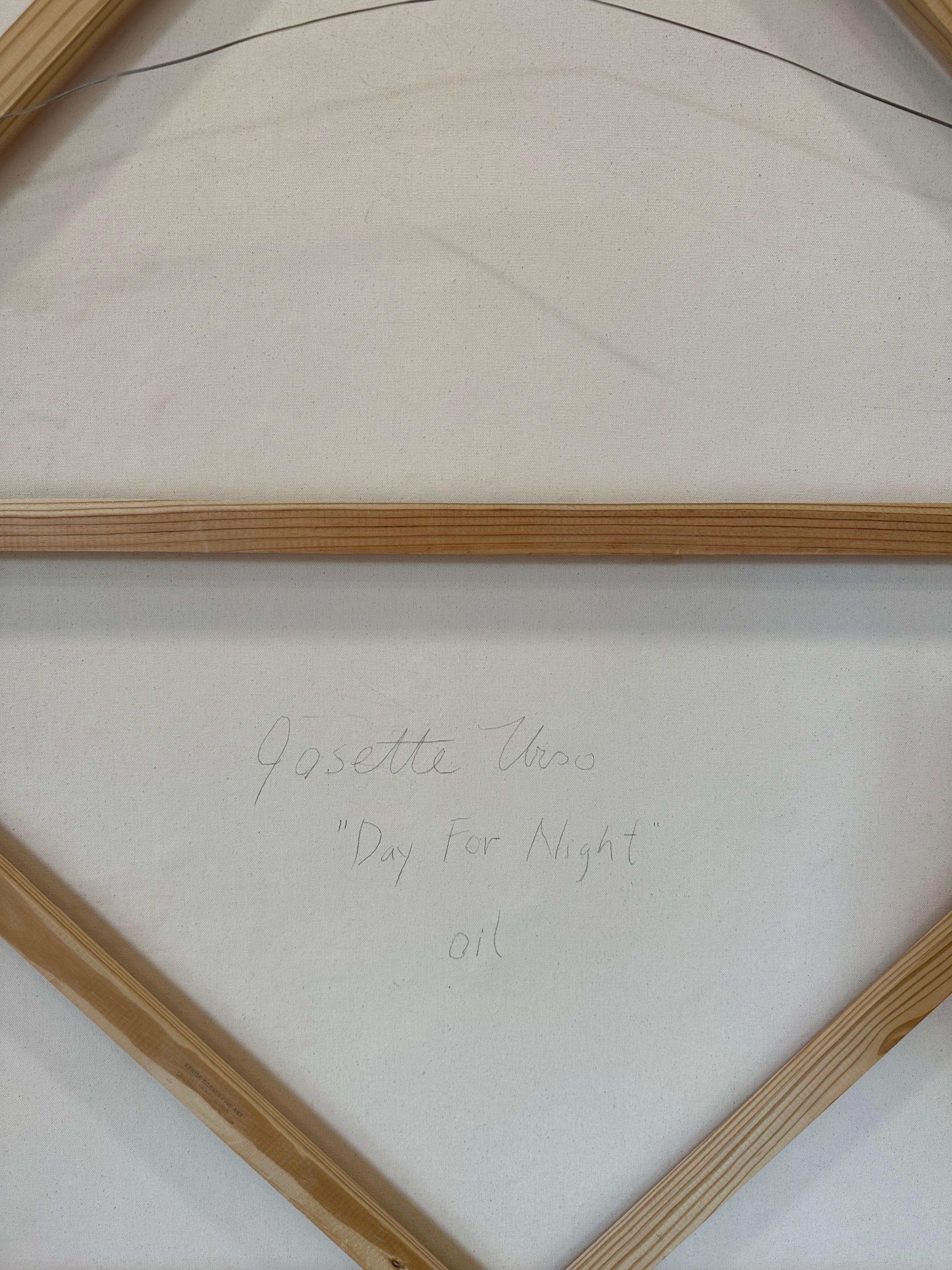 Day From Night - Grass Green Mustard Teal Blue Abstract Patterns Circles, 2023 For Sale 12