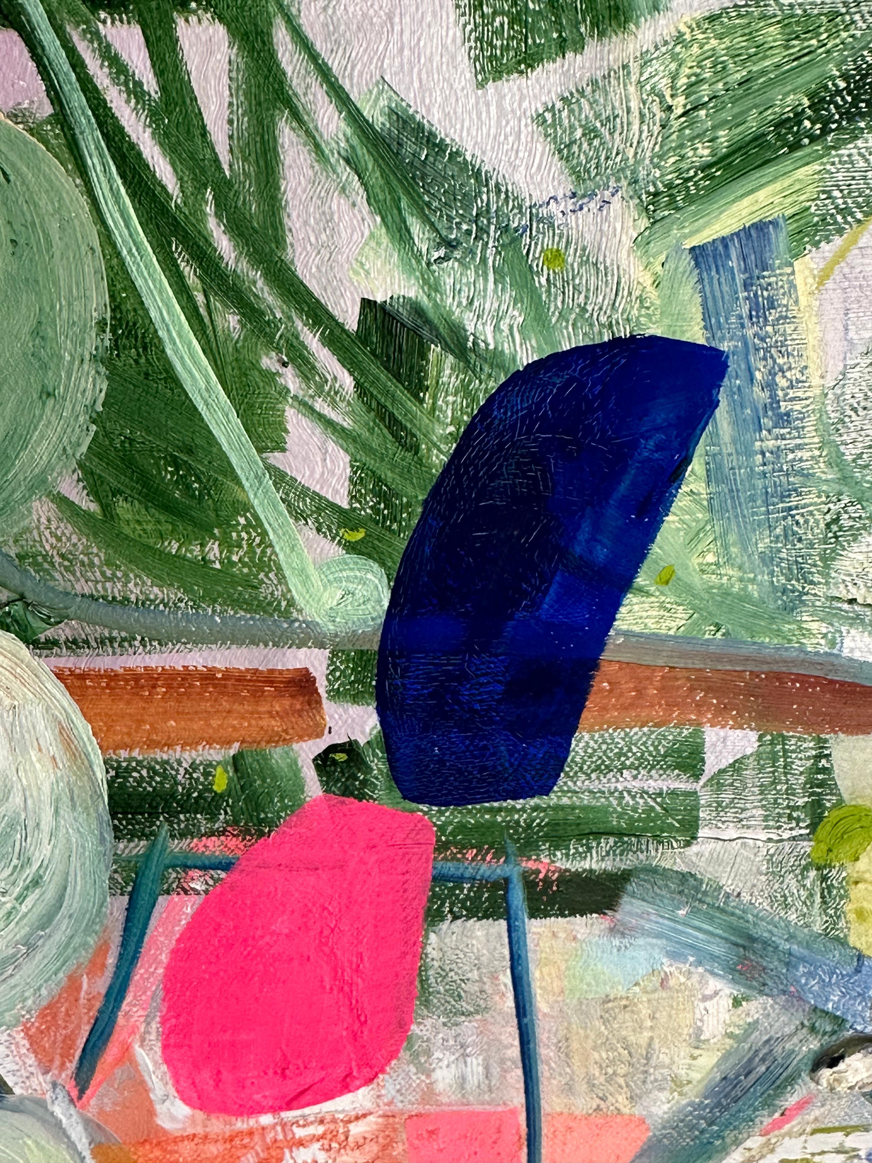 Diamond Rose - Contemporary Abstract Neon Pink Sage Green Blue Olive, 2019 en vente 5