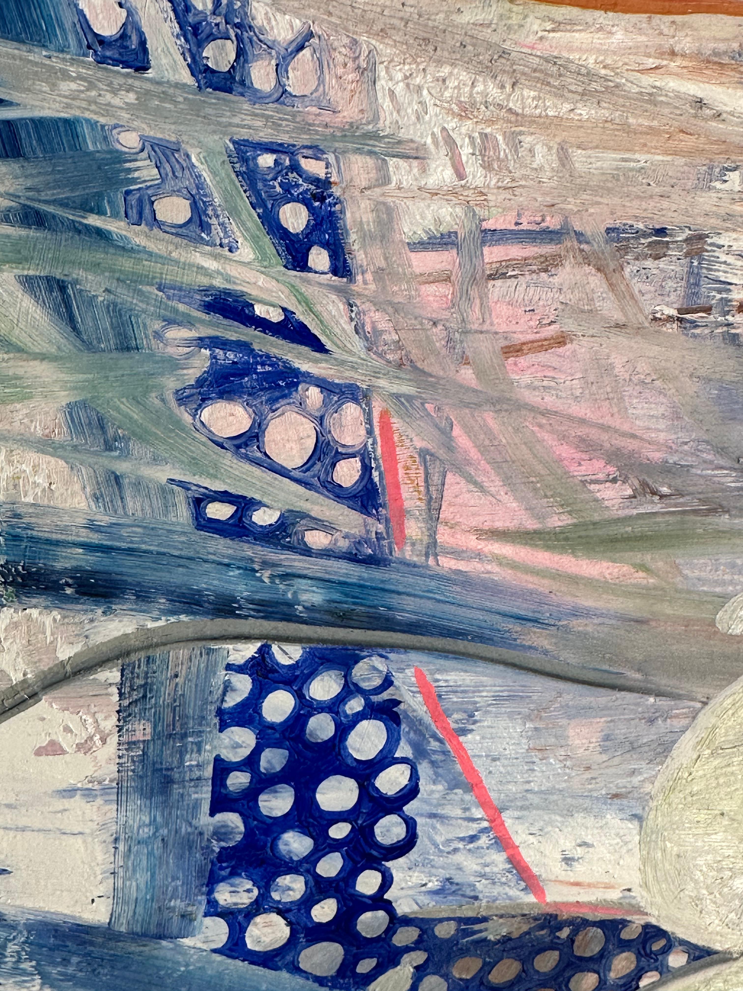 Diamond Rose - Contemporary Abstract Neon Pink Sage Green Blue Olive, 2019 en vente 6
