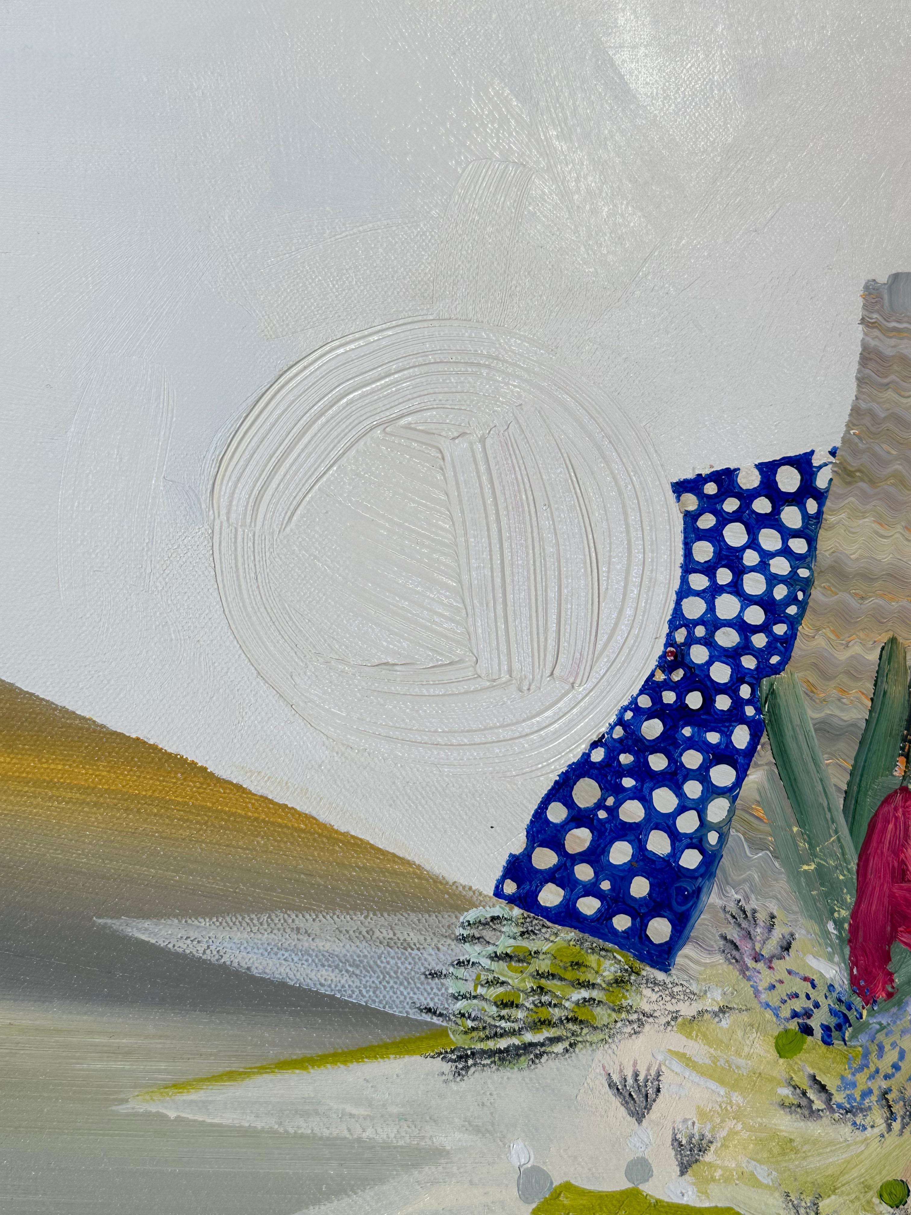 Diamond Rose - Contemporary Abstract Neon Pink Sage Green Blue Olive, 2019 - Contemporain Painting par Josette Urso