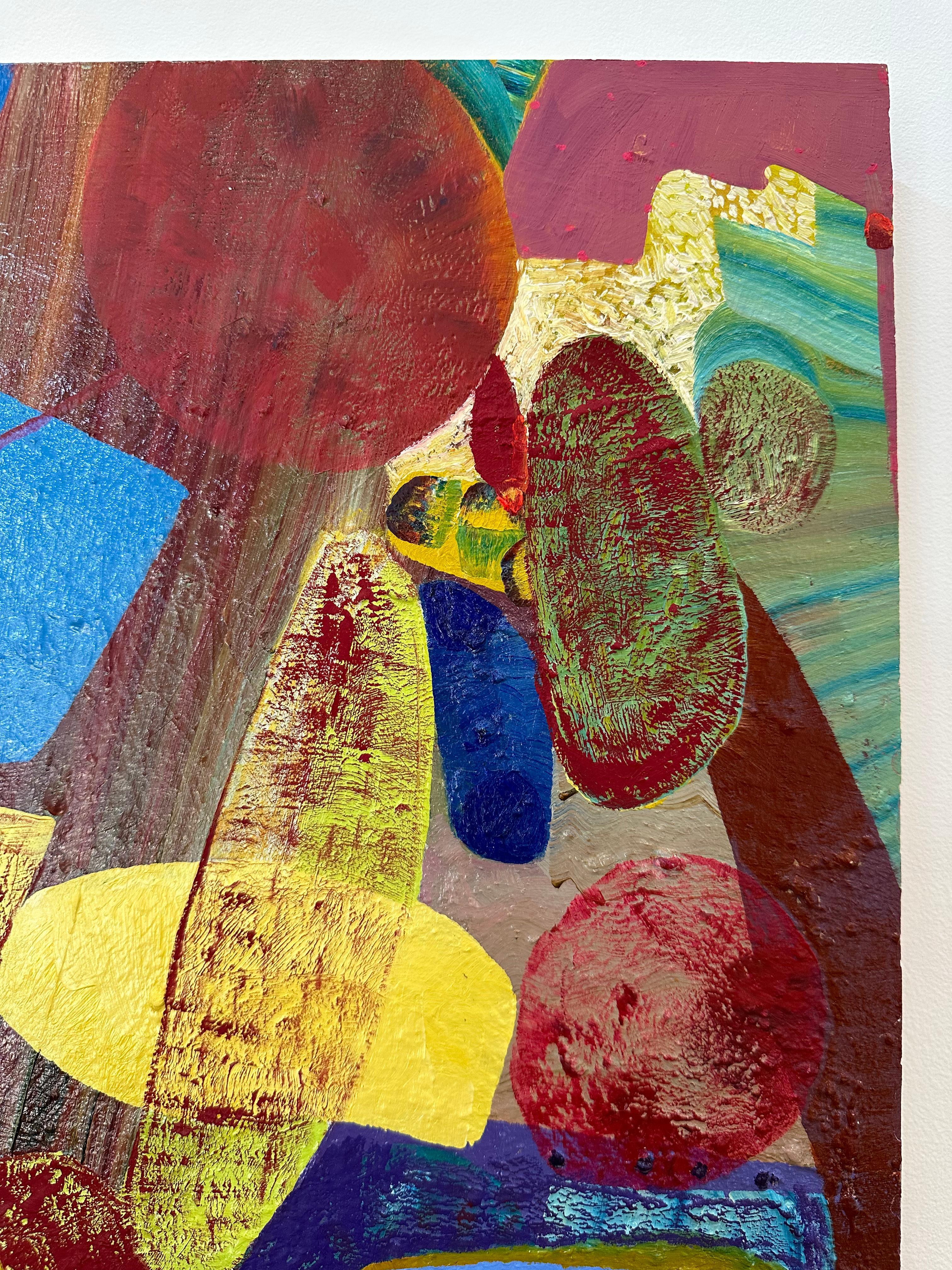 Early Bird - Contemporary Abstract Patterns Magenta Orange Yellow Violet Lilac For Sale 4