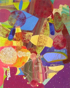Early Bird - Contemporary Abstract Patterns Magenta Orange Yellow Violet Lilac