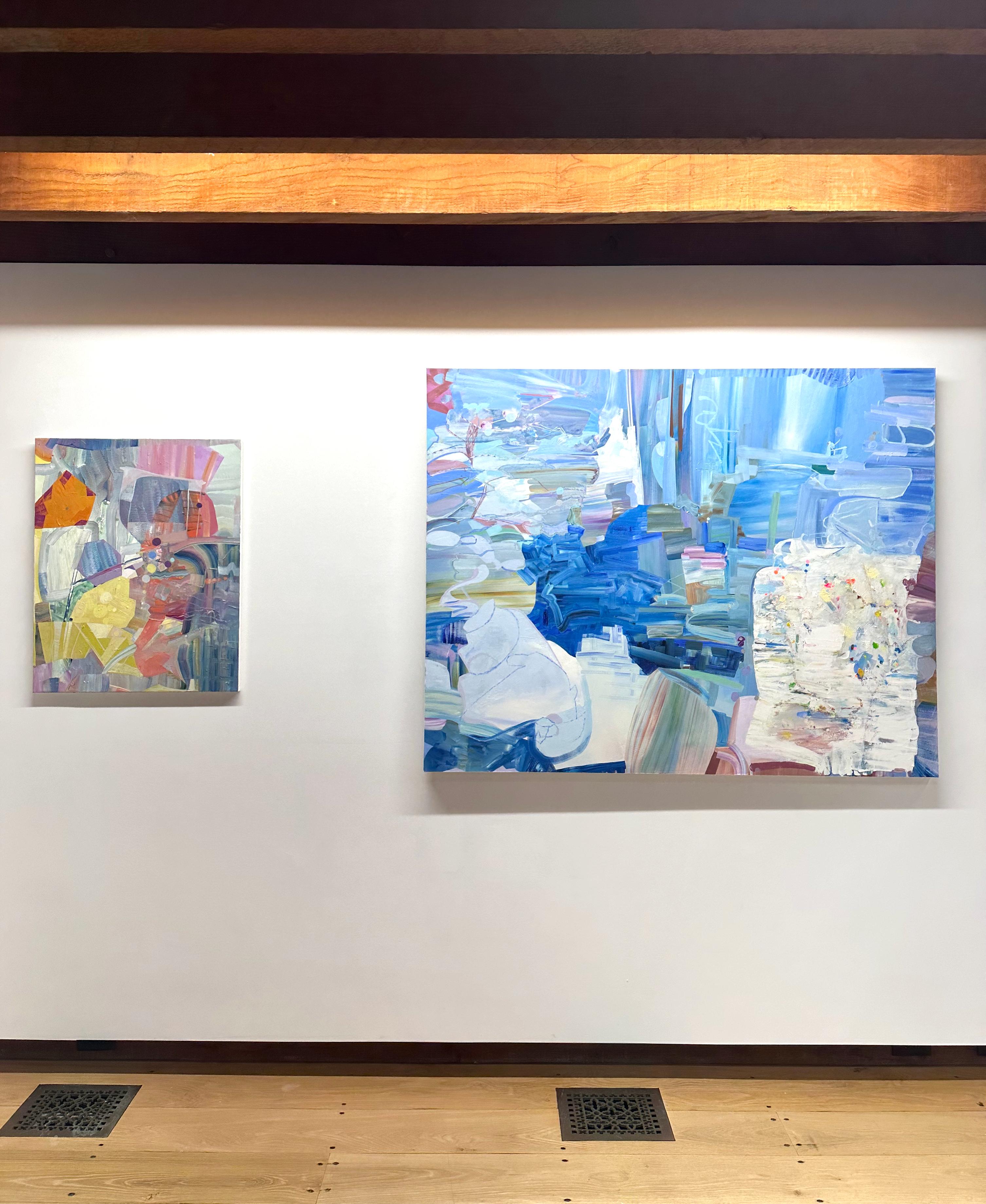 Lucky Number - Contemporain Orange Lilas Jaune Lavande Abstrait, 2023 - Painting de Josette Urso