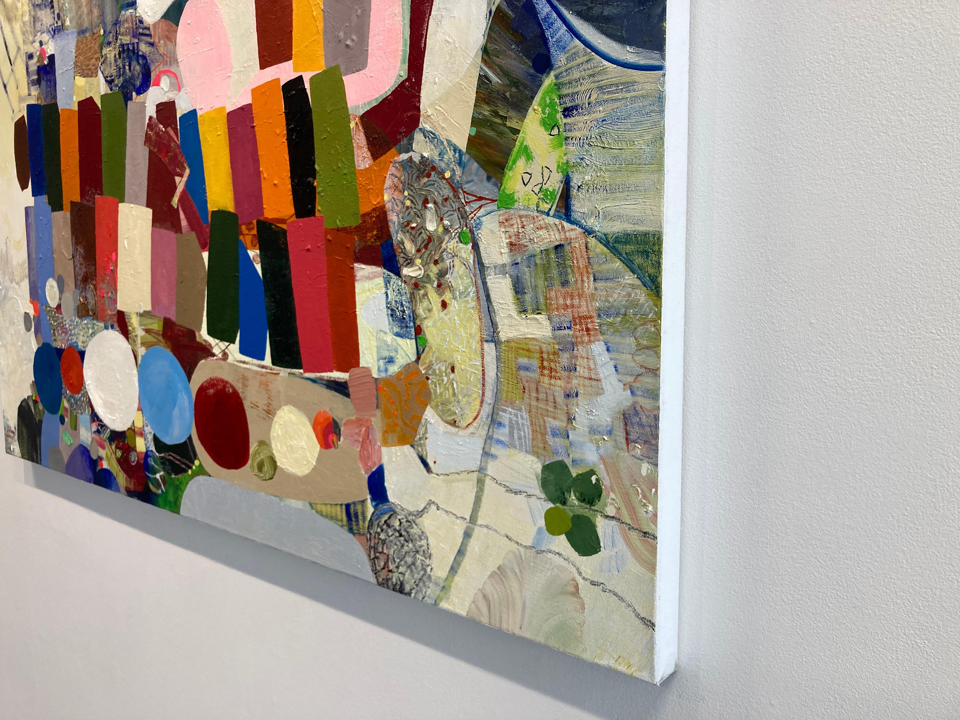 Panoramica - Pittura astratta contemporanea a olio con motivi di colore a cerchi, 2019 in vendita 7