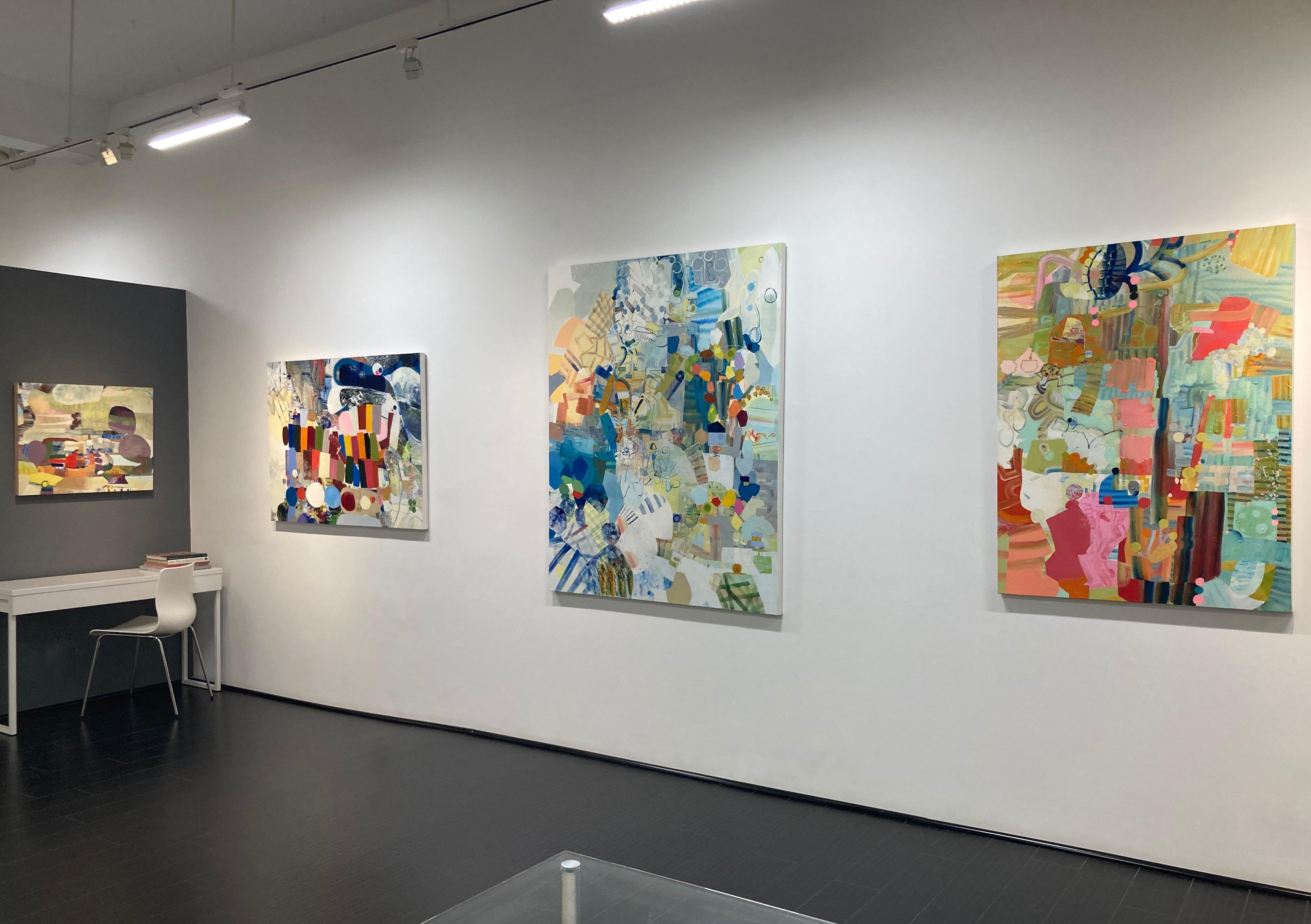 Panoramica - Pittura astratta contemporanea a olio con motivi di colore a cerchi, 2019 in vendita 9