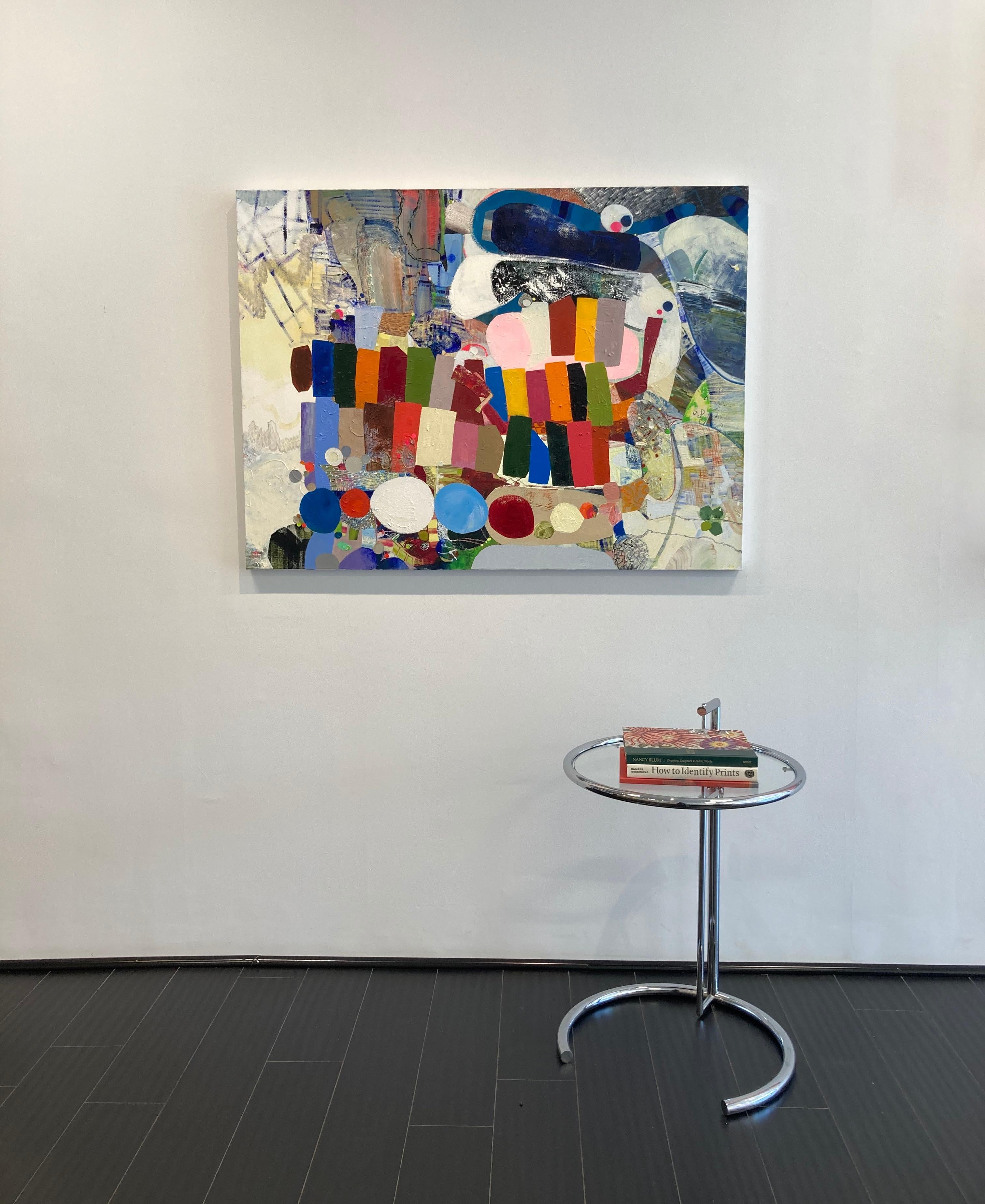 Panoramica - Pittura astratta contemporanea a olio con motivi di colore a cerchi, 2019 in vendita 10