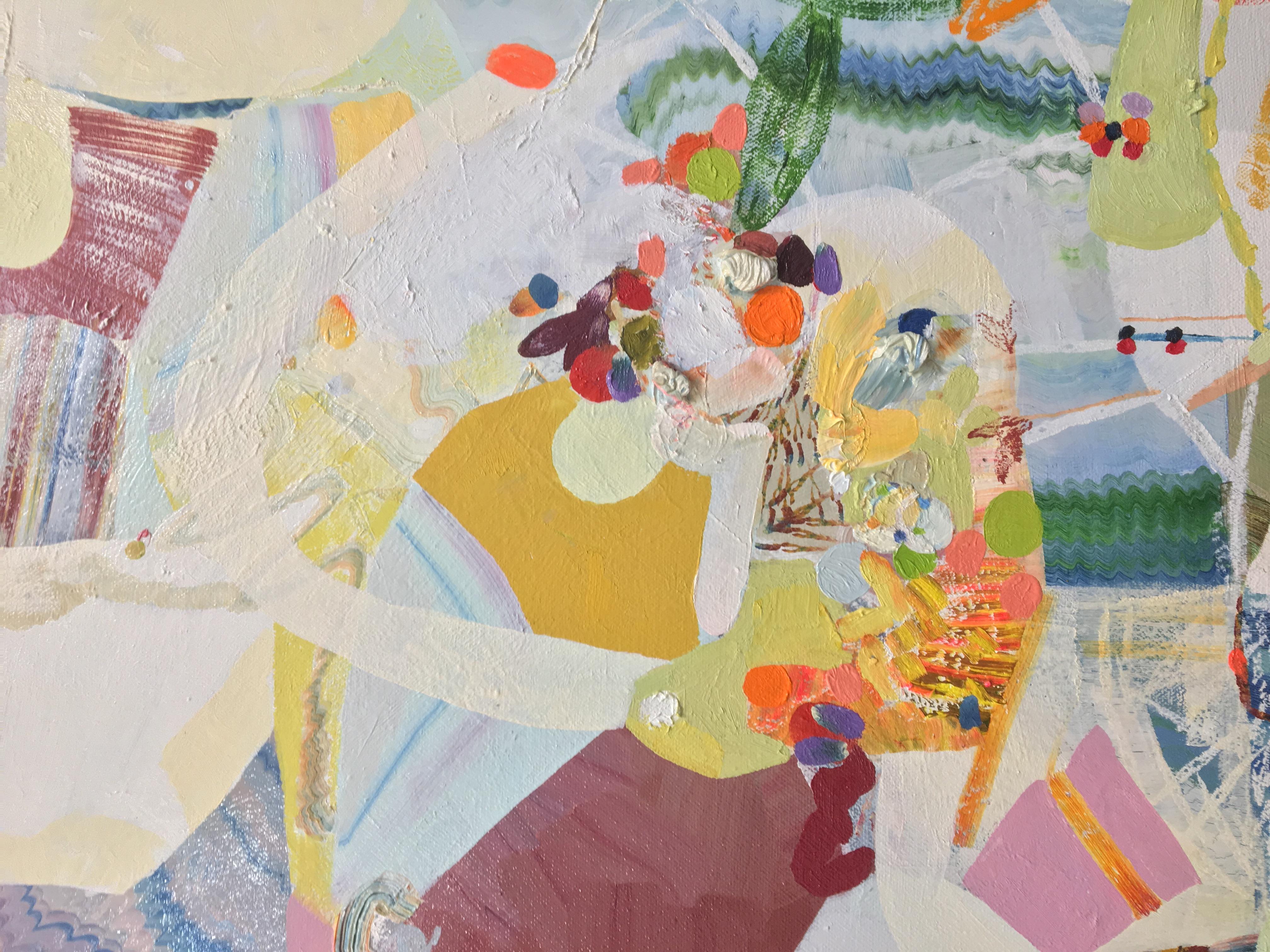 Second Story - Orange Olive Green Yellow Ochre Blue White Abstract, 2017 For Sale 2