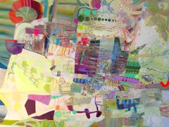 Yellow Fern Green - Contemporary Abstract Purple Mint Green Patterns, 2022