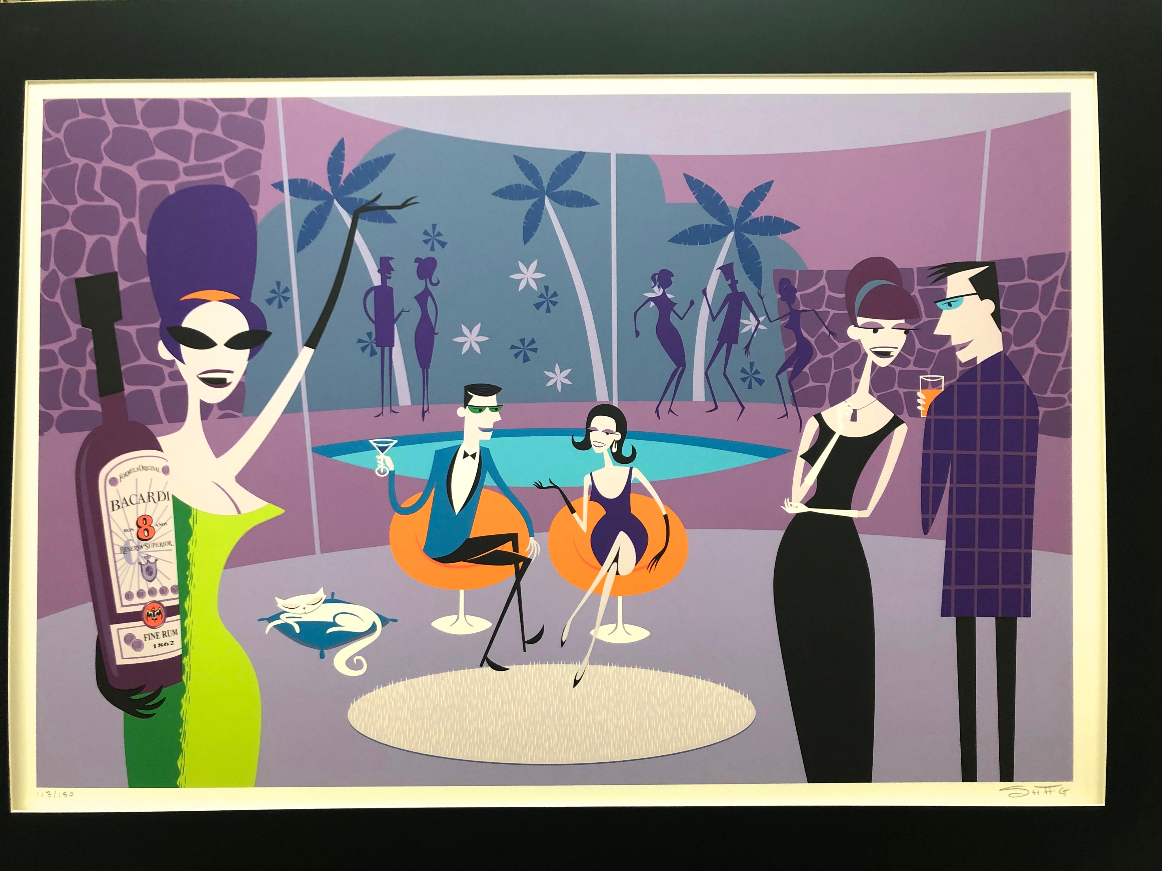 Josh Agle Interior Print - The Discerning Guests edition 113/150 