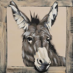Donkey in Window on Canvas