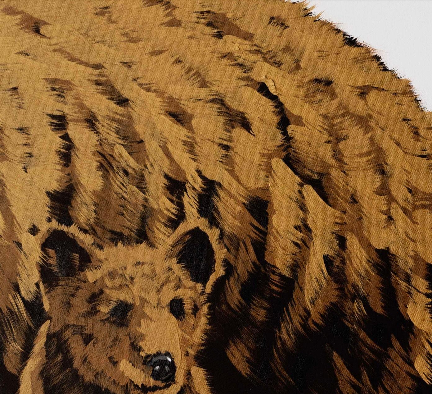 Gold Bear and Cubs - Painting by Josh Brown