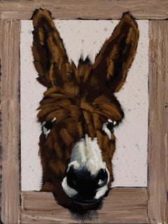 Gold Donkey in a Window