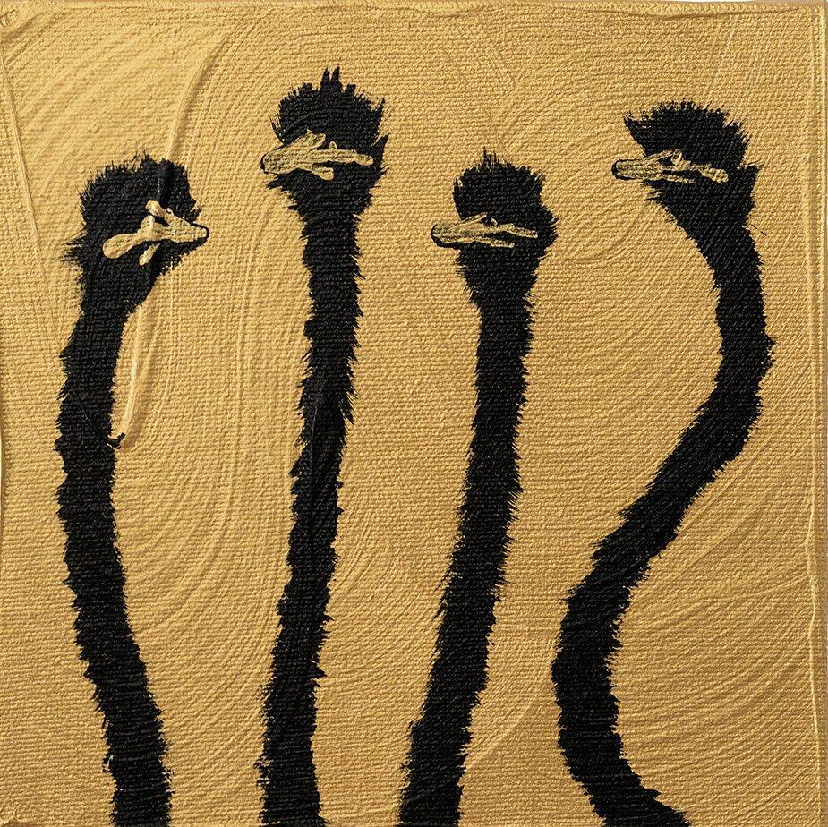 Josh Brown Animal Painting - Gold Swirls