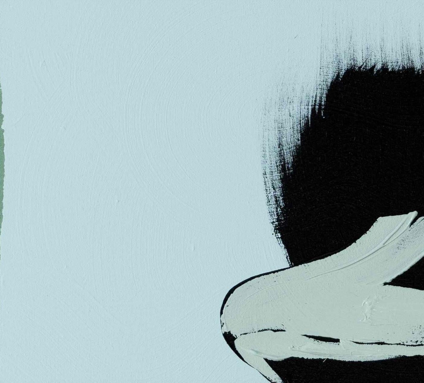 Struzzo su blu - Painting di Josh Brown