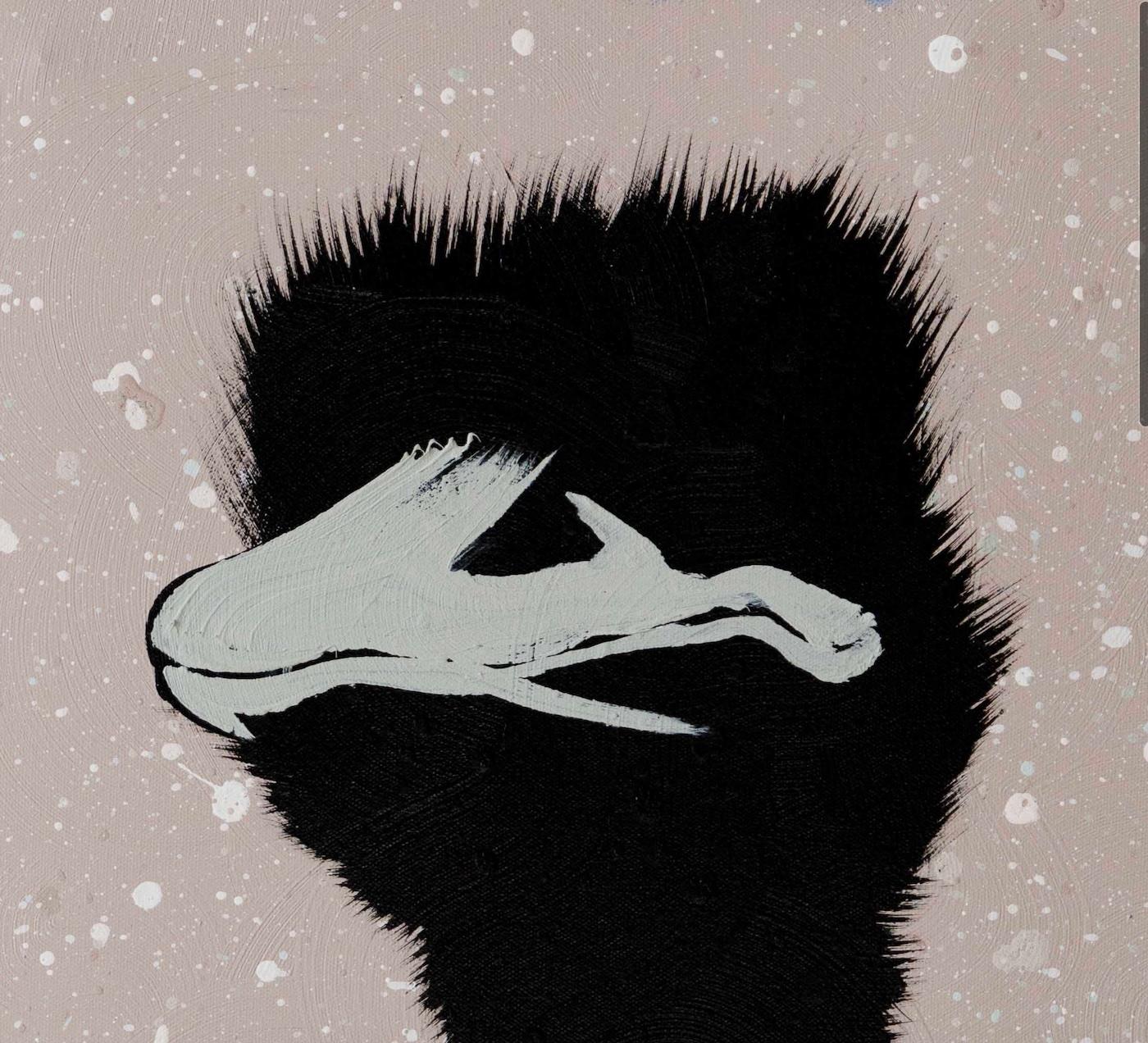 Ostrich on Brown - Painting by Josh Brown