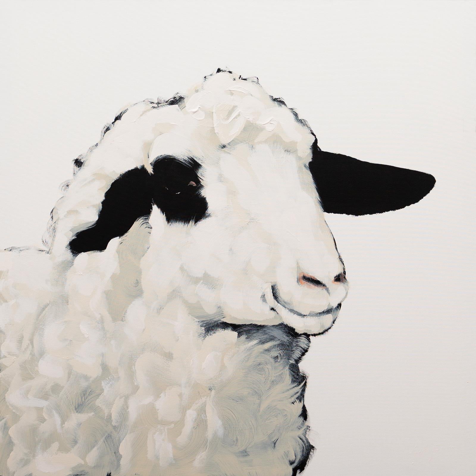 	 Sheep on White - Painting by Josh Brown