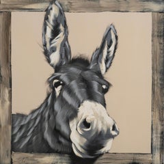 Silver Donkey in Window